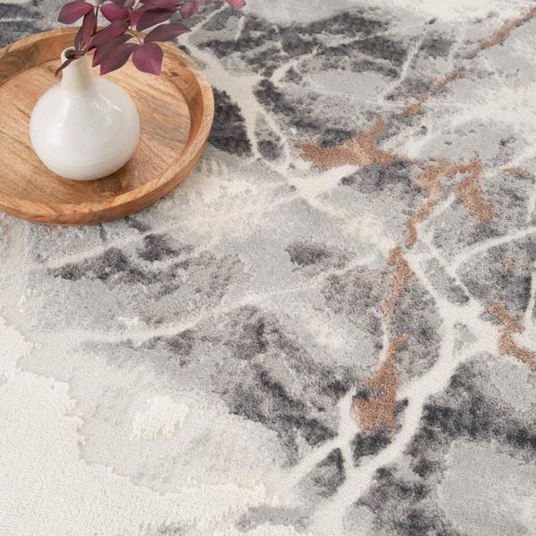 Nourison Elation Modern Marble Grey Rug ETN13 Home
