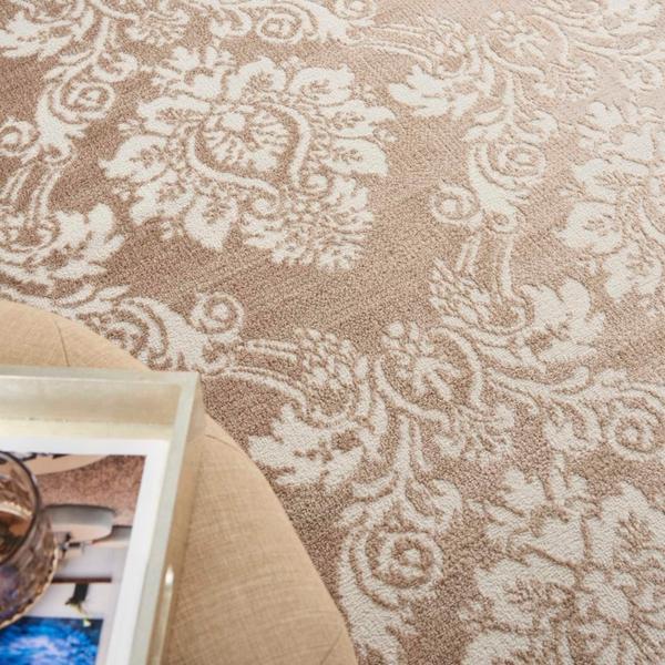 Nourison Elation Rustic Damask Tan Rug ETN03 Home