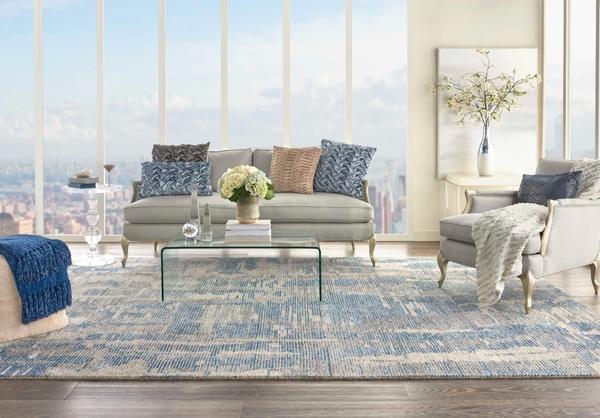 Nourison Ellora Abstract Blue Rug ELL01 Home