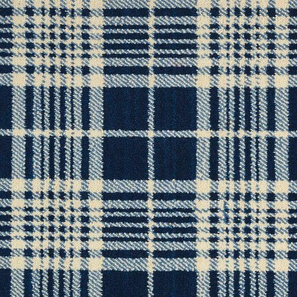 nourison GINGHAM PLAID GINGP NAVY BROADLOOM CARPET