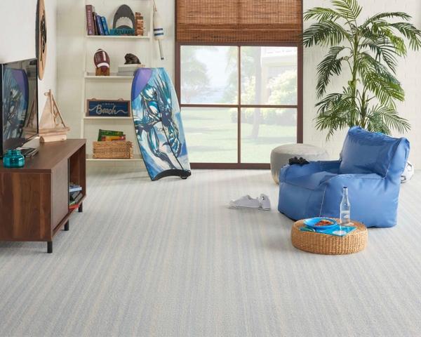 nourison HALO STRIPE HLST SOFT BLUE