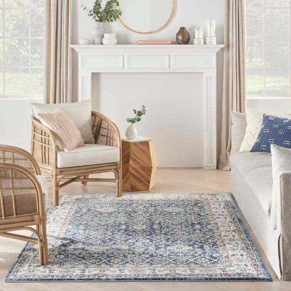 nourison Nourison Home American Manor AMR01 Blue/Ivory Area Rug