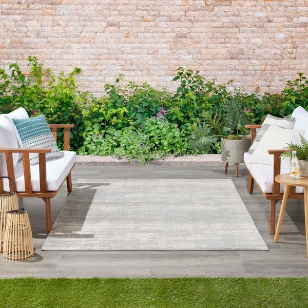 Nourison Nourison Home Essentials Abstract Outdoor Grey Rug NRE03 Home