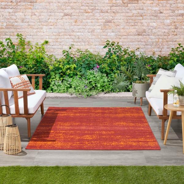 Nourison Nourison Home Essentials Abstract Outdoor Red Rug NRE03 Home