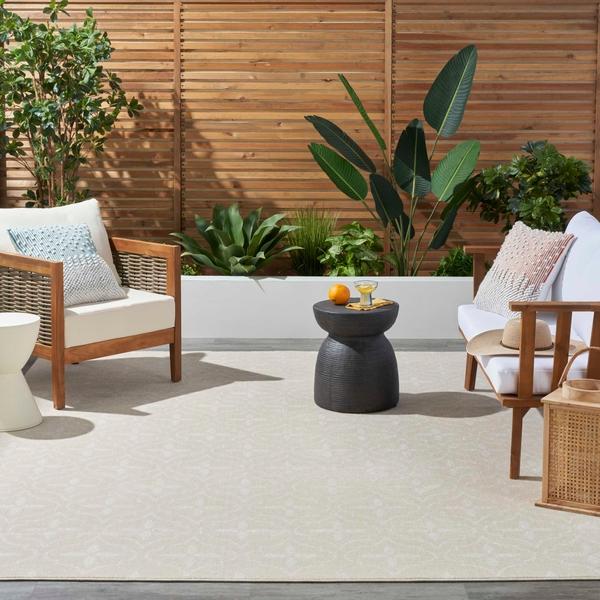 Nourison Nourison Home Essentials Beige Ivory Indoor/Outdoor Moroccan Rug NRE04 Home