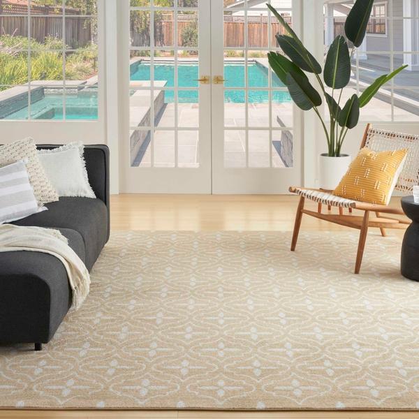 Nourison Nourison Home Essentials Beige Ivory Indoor/Outdoor Moroccan Rug NRE04 Home