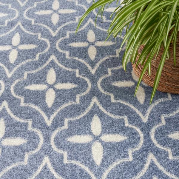 Nourison Nourison Home Essentials Blue Ivory Indoor/Outdoor Moroccan Rug NRE04 Home