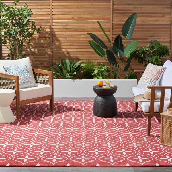 Nourison Nourison Home Essentials Brick Ivory Indoor/Outdoor Moroccan Rug NRE04 Home