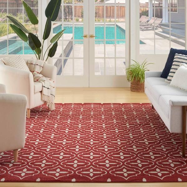 Nourison Nourison Home Essentials Brick Ivory Indoor/Outdoor Moroccan Rug NRE04 Home
