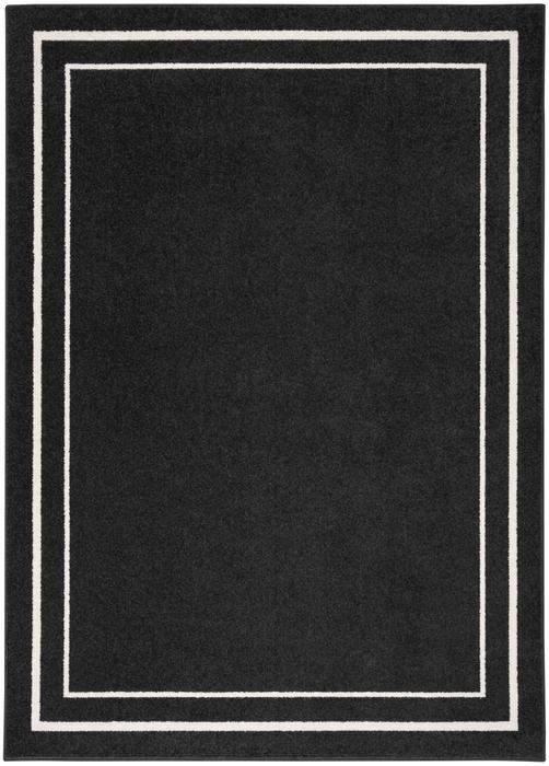 Nourison Nourison Home Essentials Contemporary Bordered Outdoor Black Rug NRE02 Home