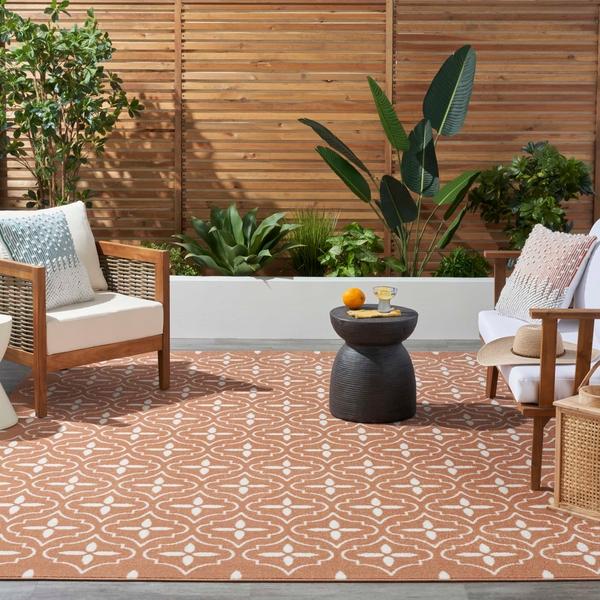 Nourison Nourison Home Essentials Copper Indoor/Outdoor Moroccan Rug NRE04 Home