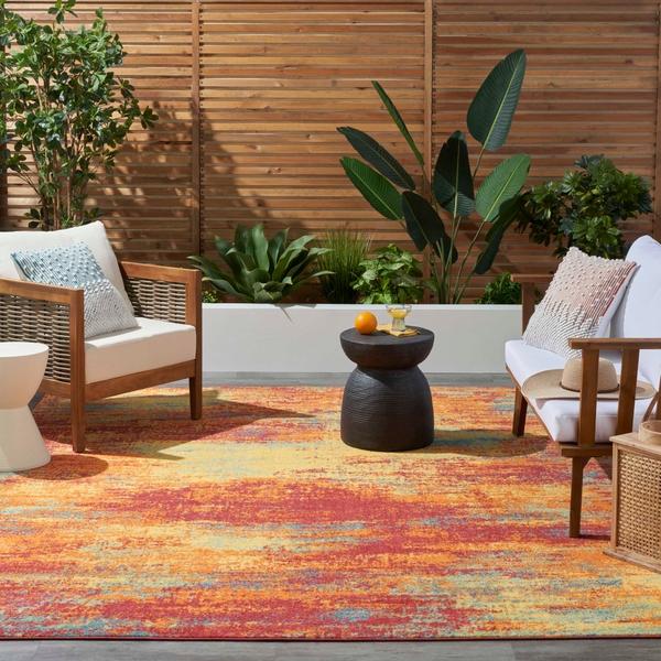 Nourison Nourison Home Essentials Flame Indoor/Outdoor Abstract Rug NRE06 Home
