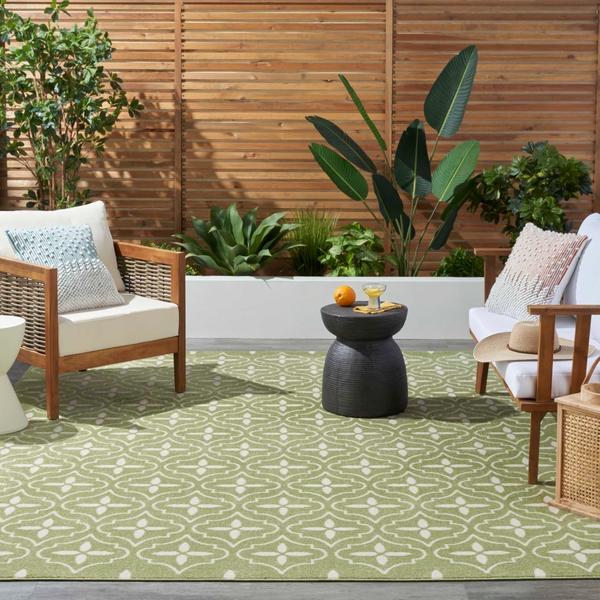 Nourison Nourison Home Essentials Green Ivory Indoor/Outdoor Moroccan Rug NRE04 Home