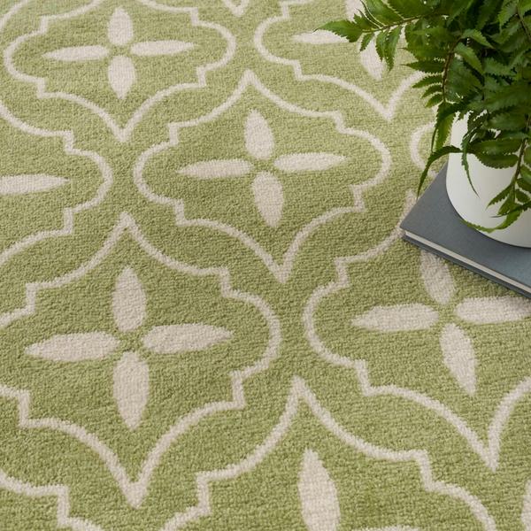 Nourison Nourison Home Essentials Green Ivory Indoor/Outdoor Moroccan Rug NRE04 Home