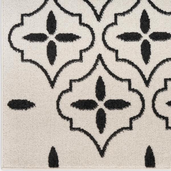 nourison Nourison Home Essentials Ivory Black Indoor/Outdoor Moroccan Rug NRE04 Home