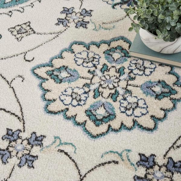 Nourison Nourison Home Essentials Ivory Blue Indoor/Outdoor Persian Rug NRE05 Home