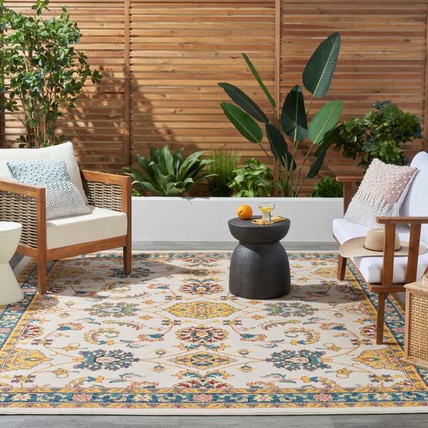 Nourison Nourison Home Essentials Ivory Gold Indoor/Outdoor Persian Rug NRE05 Home