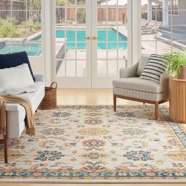 Nourison Nourison Home Essentials Ivory Gold Indoor/Outdoor Persian Rug NRE05 Home