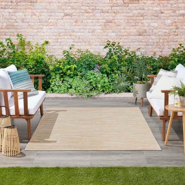 nourison Nourison Home Essentials Ivory Gold Indoor/Outdoor Solid Rug NRE01 Home