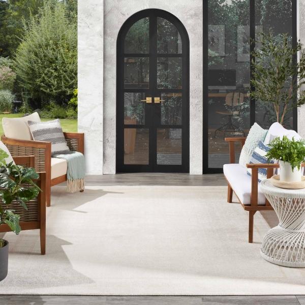 nourison Nourison Home Essentials Ivory Gold Indoor/Outdoor Solid Rug NRE02 Home