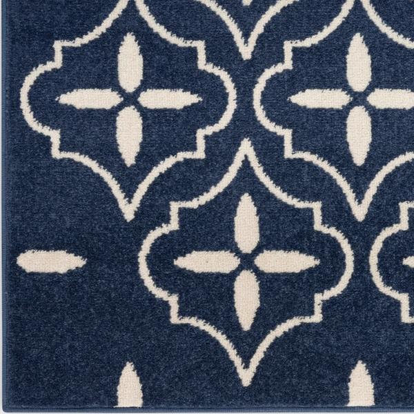 nourison Nourison Home Essentials Navy Ivory Indoor/Outdoor Moroccan Rug NRE04 Home