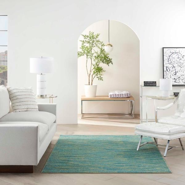 Nourison Nourison Home ESSENTIALS NRE01 BLUE GREEN AREA RUG