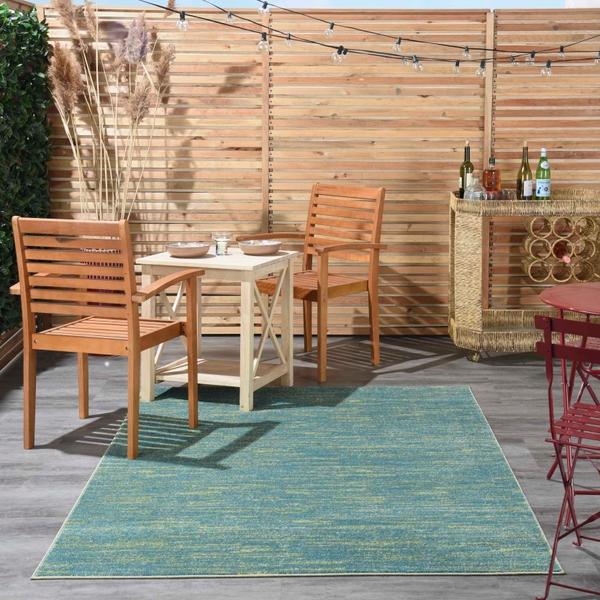 nourison Nourison Home ESSENTIALS NRE01 BLUE GREEN AREA RUG
