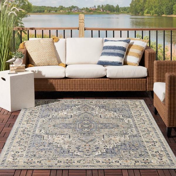 Nourison Nourison Home Essentials Persian Blue Indoor/Outdoor Persian Rug NRE07 Home