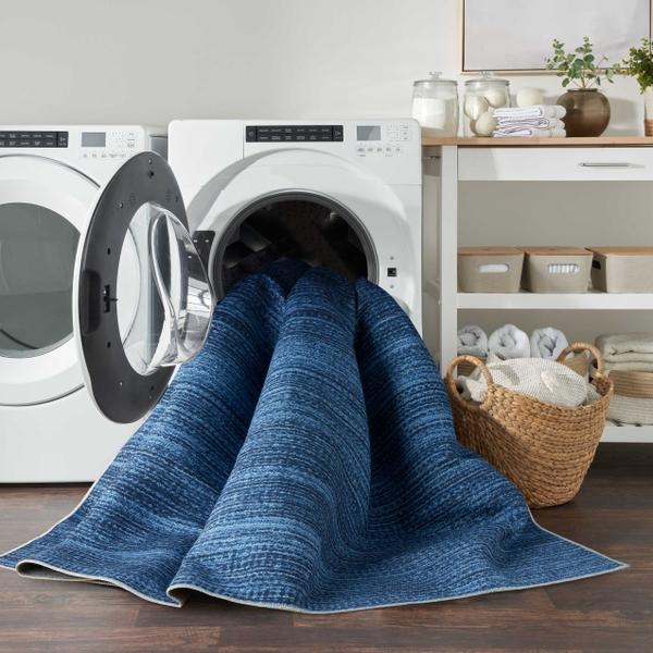 Nourison Nourison Home Washables Blue Indoor Only Abstract Rug NWB03 Home