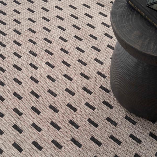 Nourison Nourison Home Washables Cream Black Indoor Only Geometric Rug NWB12 Home