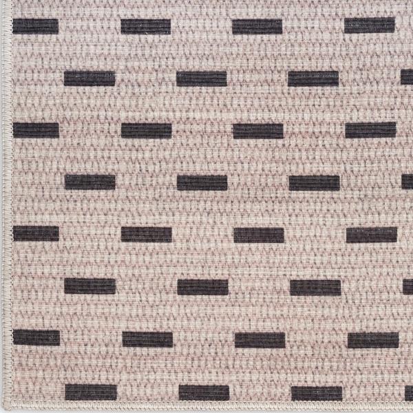nourison Nourison Home Washables Cream Black Indoor only Geometric Rug NWB12 Home