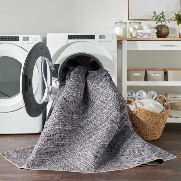 Nourison Nourison Home Washables Grey Indoor Only Abstract Rug NWB08 Home