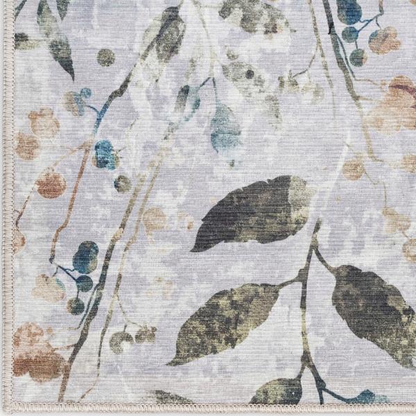 nourison Nourison Home Washables Grey Multicolor Indoor only Floral Rug NWB05 Home