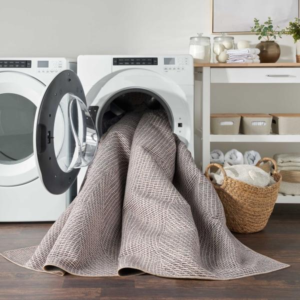 Nourison Nourison Home Washables Ivory Grey Indoor Only Abstract Rug NWB10 Home