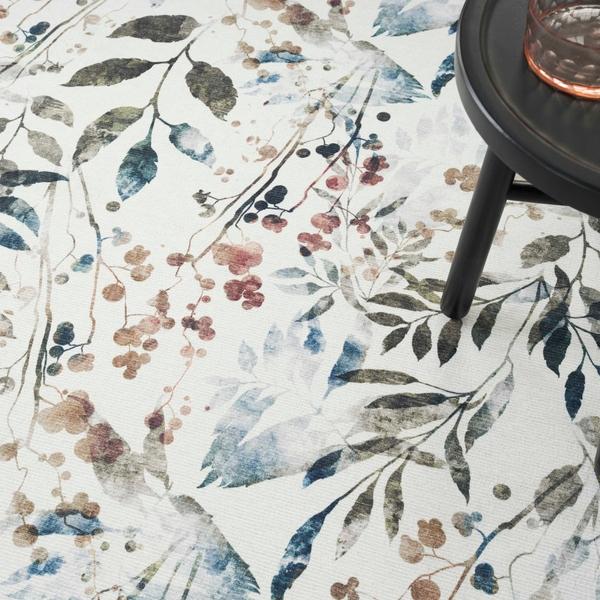 Nourison Nourison Home Washables Ivory Multicolor Indoor Only Floral Rug NWB05 Home