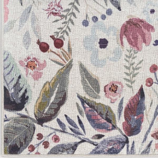 nourison Nourison Home Washables Ivory Pink Indoor only Floral Rug NWB01 Home