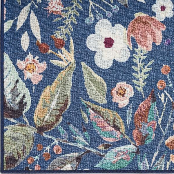 nourison Nourison Home Washables Navy Multicolor Indoor only Floral Rug NWB01 Home