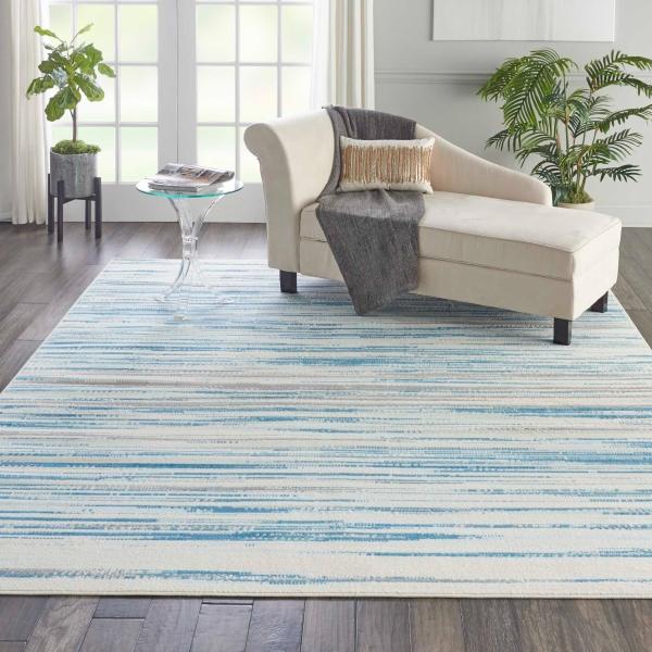 Nourison Jubilant Abstract Blue Rug JUB04 Home