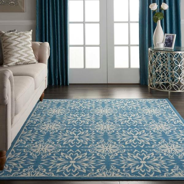 Nourison Jubilant Floral Blue Rug JUB06 Home