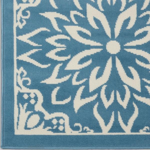 nourison Jubilant Floral Blue Rug JUB06 Home