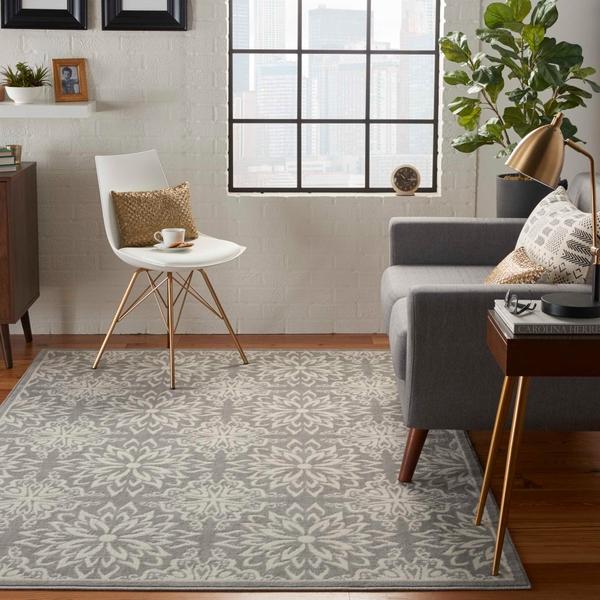 Nourison Jubilant Floral Grey Rug JUB06 Home