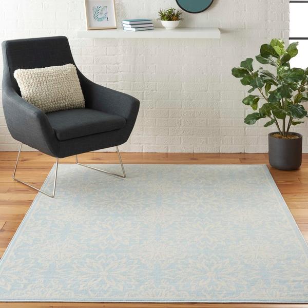 Nourison Jubilant Floral Light Blue Rug JUB06 Home