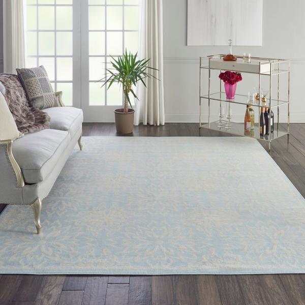 Nourison Jubilant Floral Light Blue Rug JUB06 Home