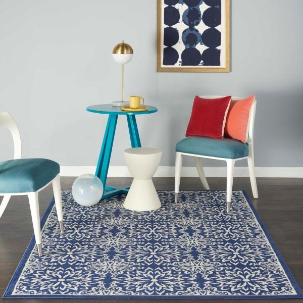 Nourison Jubilant Floral Navy Blue Rug JUB06 Home