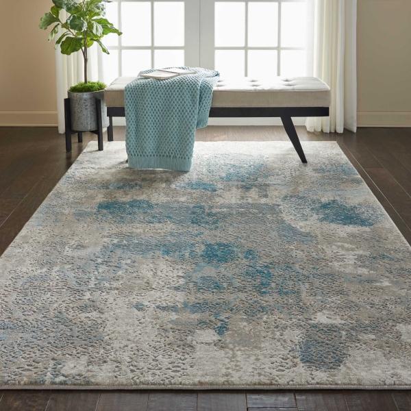 Nourison KARMA KRM07 IVORY/LIGHT BLUE AREA RUG