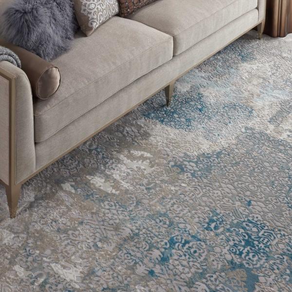 Nourison KARMA KRM07 IVORY/LIGHT BLUE AREA RUG