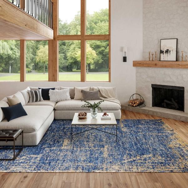 Nourison LUNA LUN01 DARK BLUE MOCHA AREA RUG