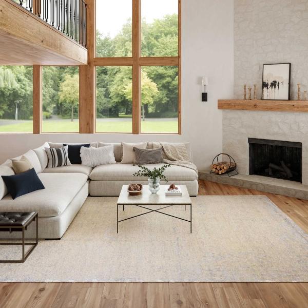 Nourison LUNA LUN01 IVORY SILVER BLUE AREA RUG
