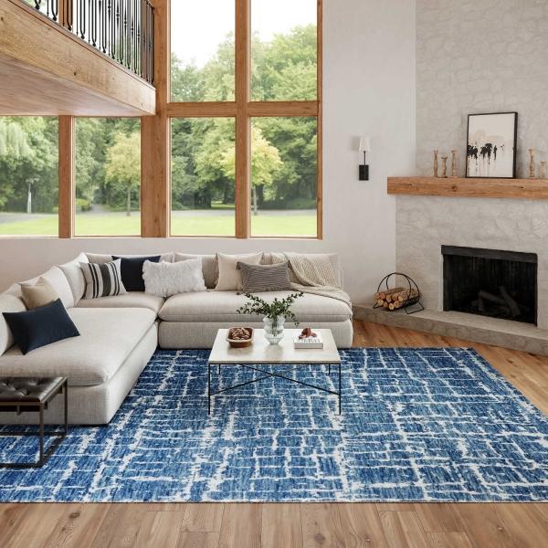 Nourison LUNA LUN02 BLUE SILVER AREA RUG