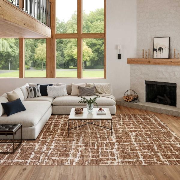 Nourison LUNA LUN02 MOCHA IVORY AREA RUG